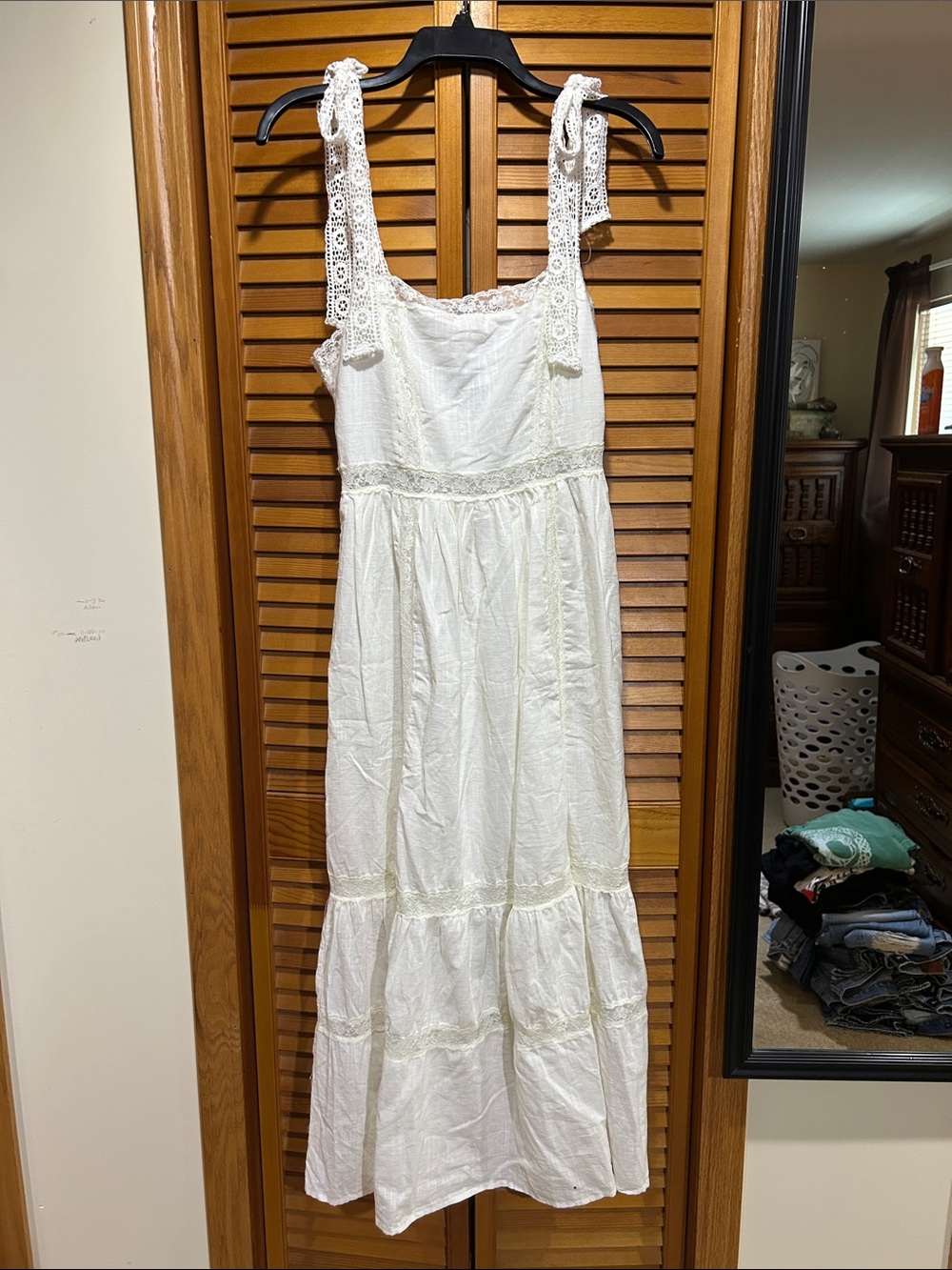 Forever 21 Sundress Maxi White Lace Size Small